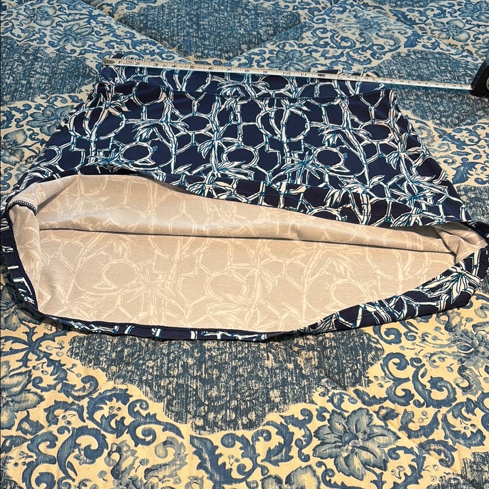 Lilly Pulitzer Brenna Knit Skirt in High Tide Lucky Bamboo Navy and White medium - Picture 6 of 6